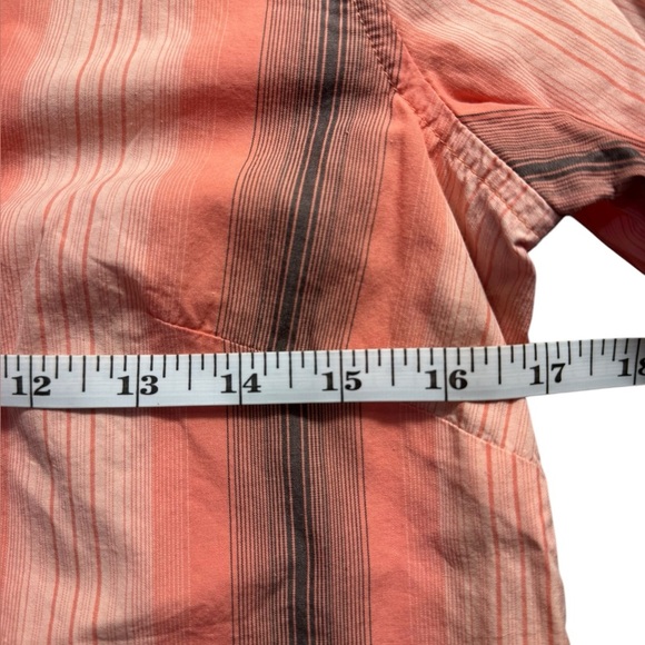 Eddie Bauer 100 | 2x 100 | 2 Cotton Poplin Button-up top pink gray white Small - Picture 9 of 11